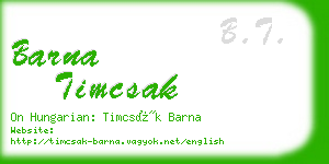 barna timcsak business card